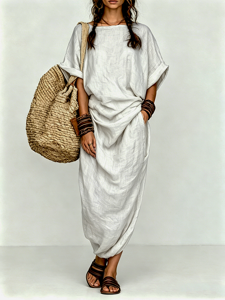 Marcella Draped Cocoon Maxi Dress