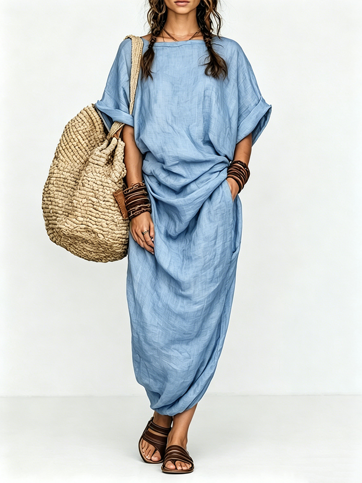 Marcella Draped Cocoon Maxi Dress
