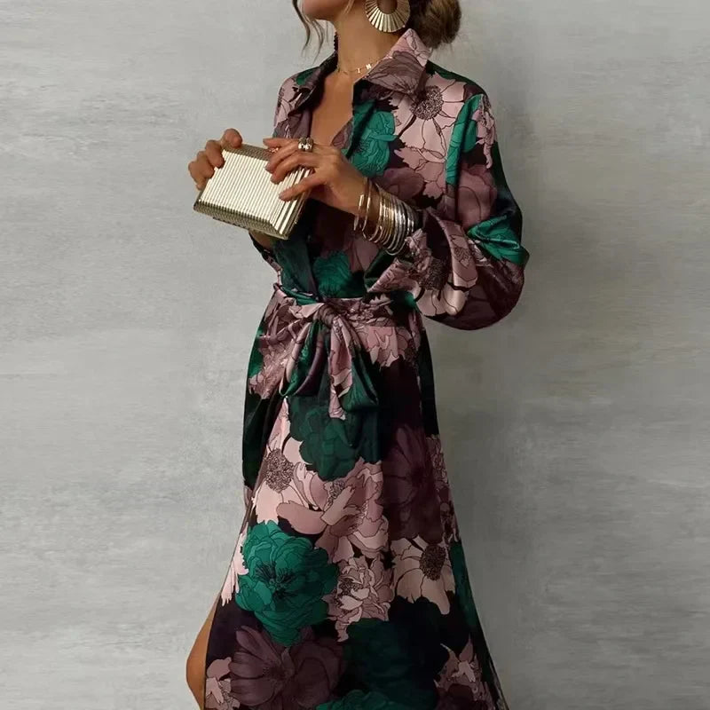 Vivian Printed Wrap Maxi Dress