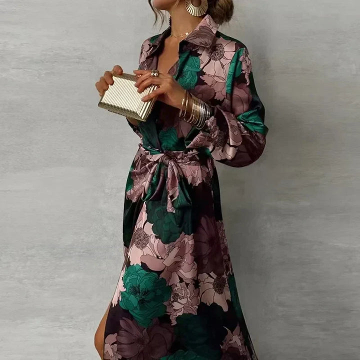 Vivian Printed Wrap Maxi Dress