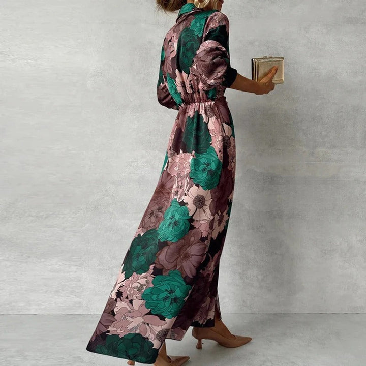 Vivian Printed Wrap Maxi Dress