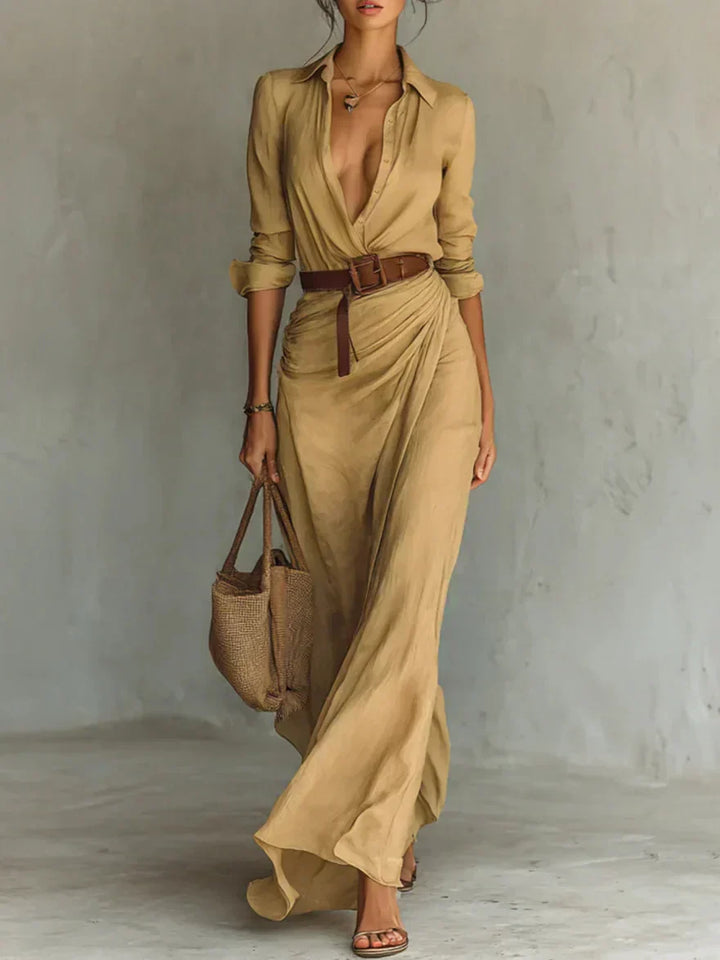 Eloise Belted Maxi Shirt Dress