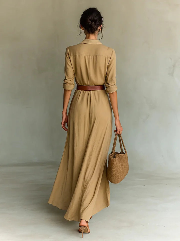 Eloise Belted Maxi Shirt Dress