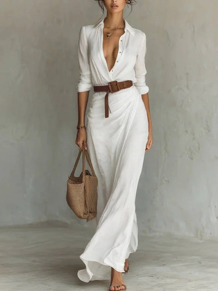 Eloise Belted Maxi Shirt Dress