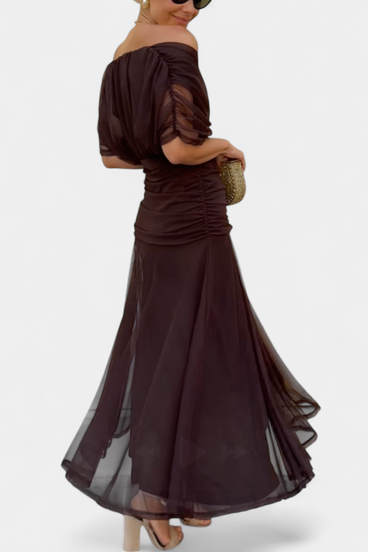 Aaliyah Draped Off-Shoulder Maxi Dress