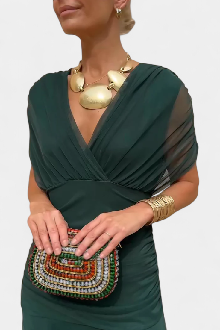 Aaliyah Draped Off-Shoulder Maxi Dress