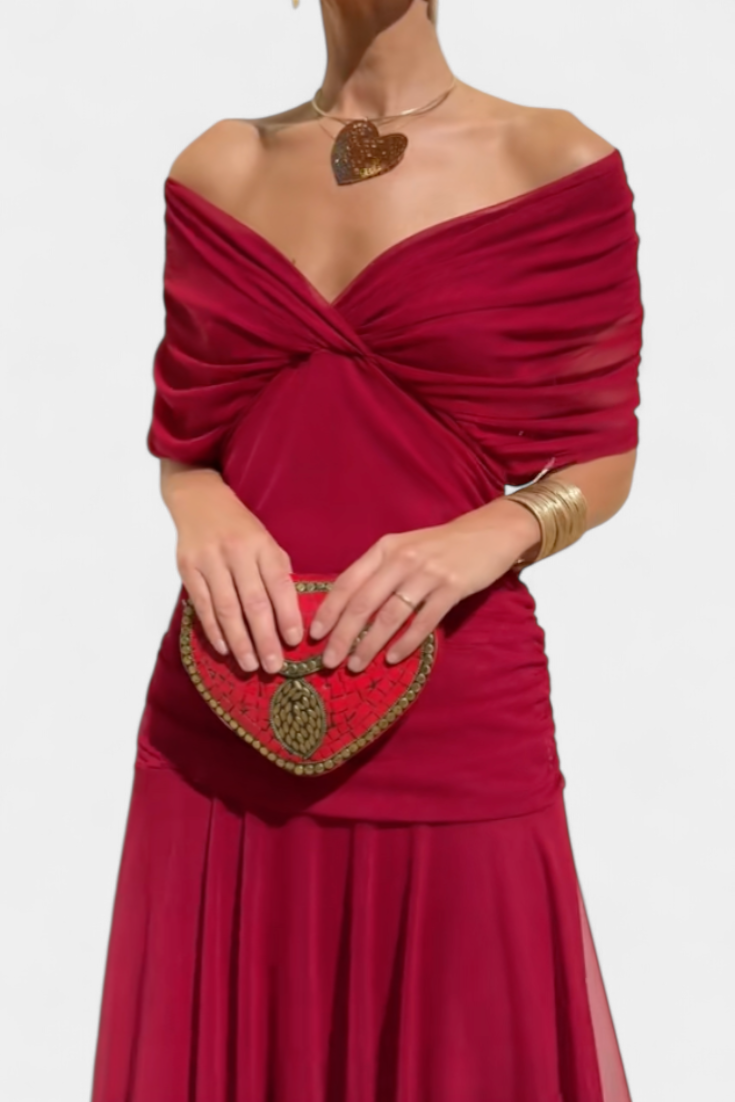 Aaliyah Draped Off-Shoulder Maxi Dress