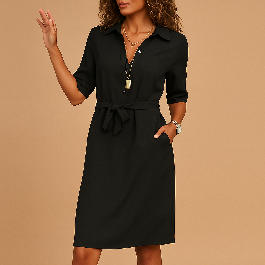 Gianna Belted Shirt Dress