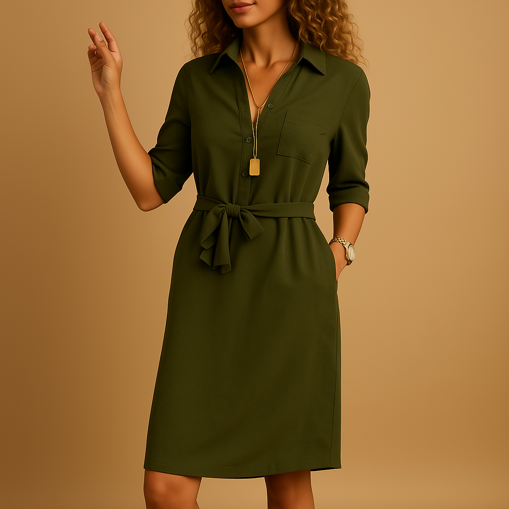 Gianna Belted Shirt Dress