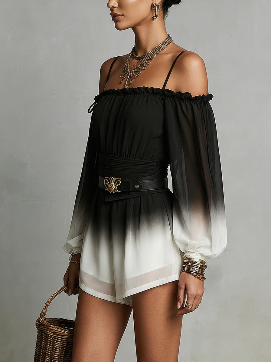 Soraya Off Shoulder Belted Romper