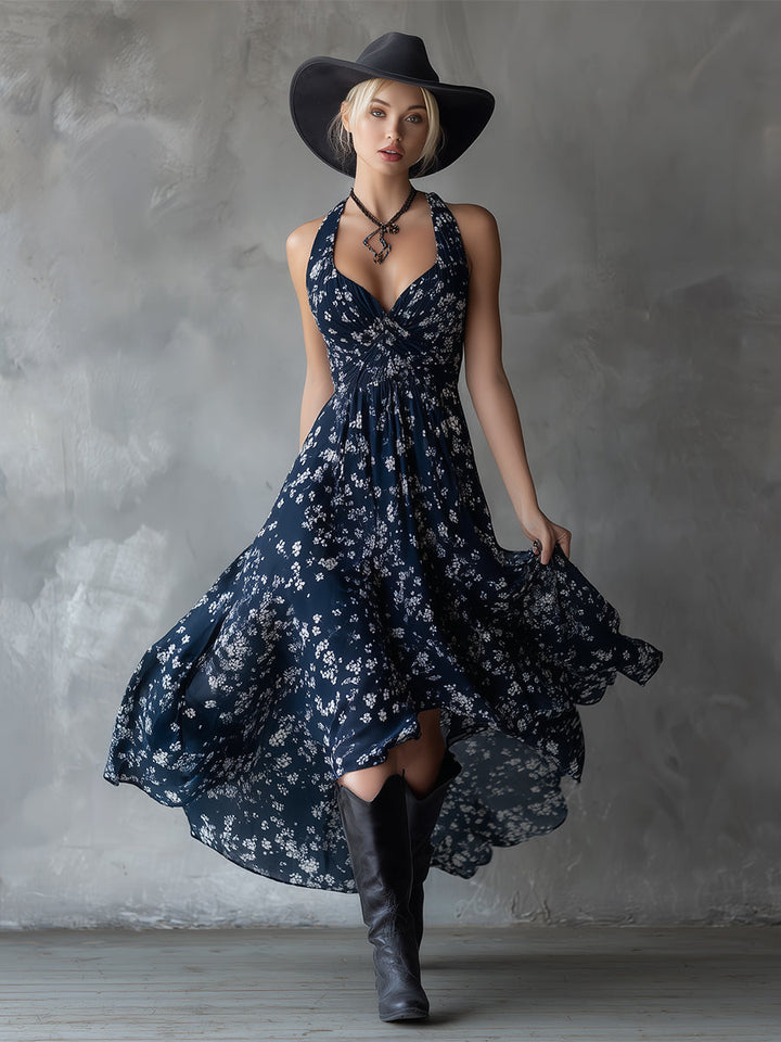 Nash Floral Halter Midi Dress