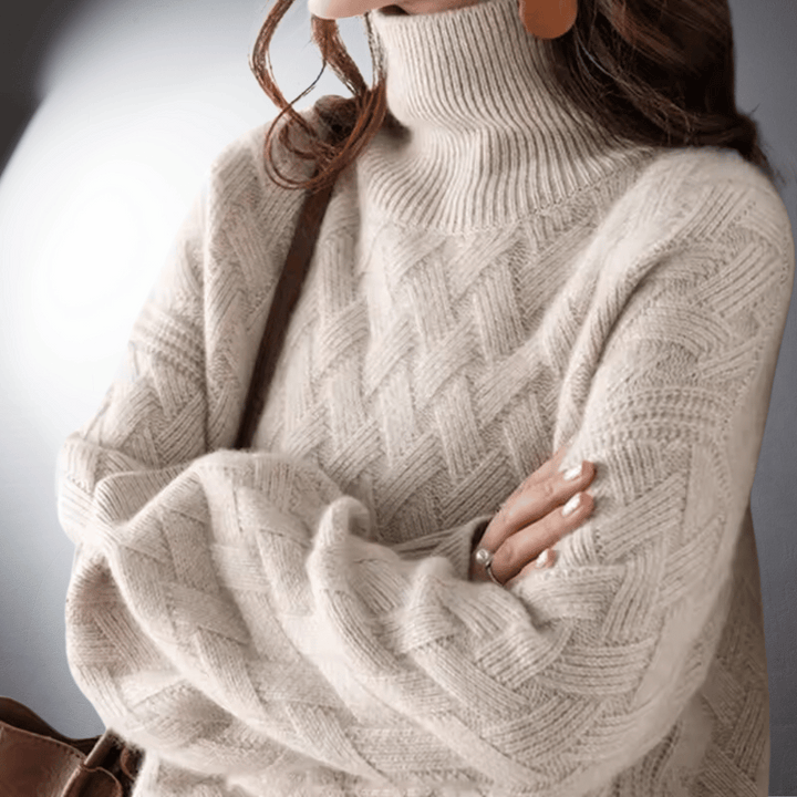 Jessenia Cable Turtleneck Sweater