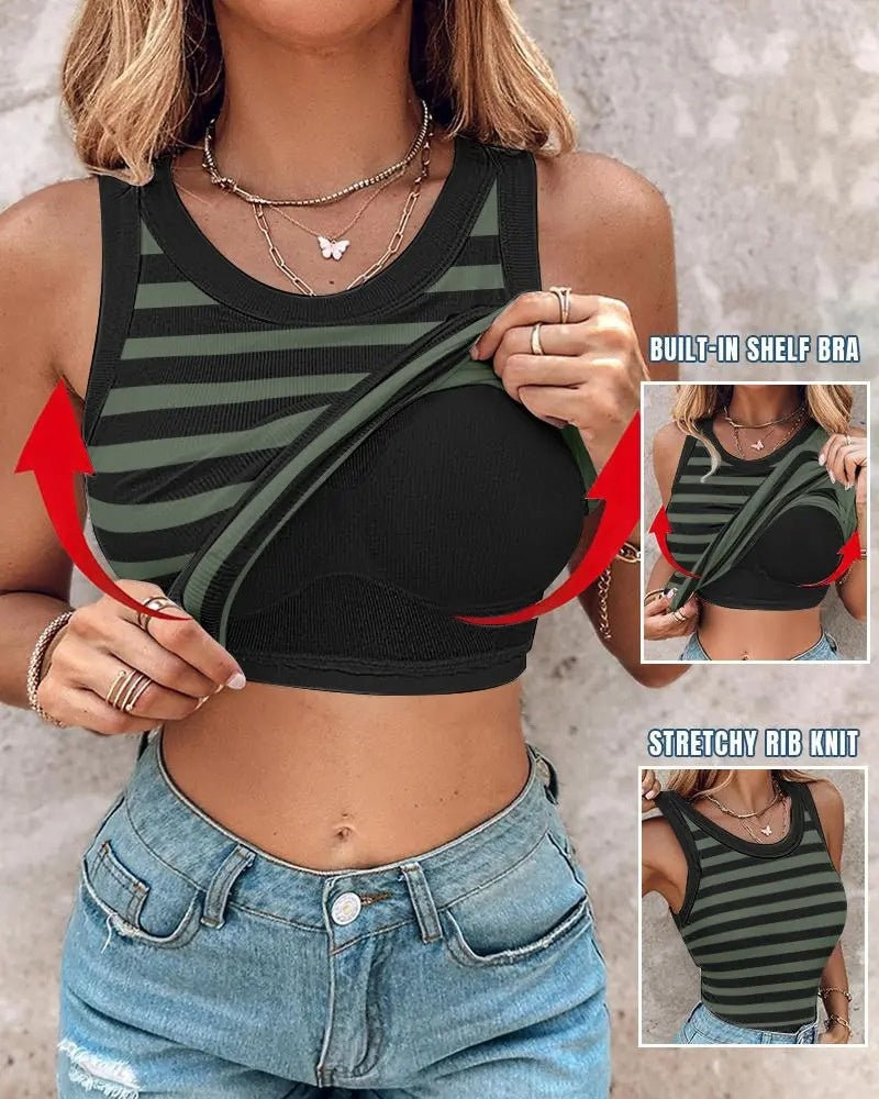 Jellie Ribbed Sleeveless Tank Top