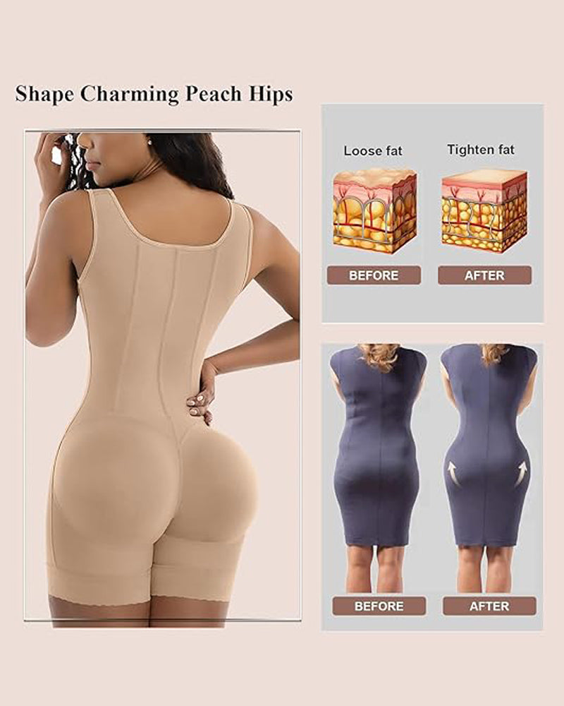 Henley Open-Bust Contour Shapewear Bodysuit