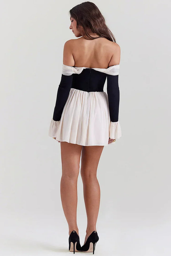 Quinn Off Shoulder Bow Mini Dress