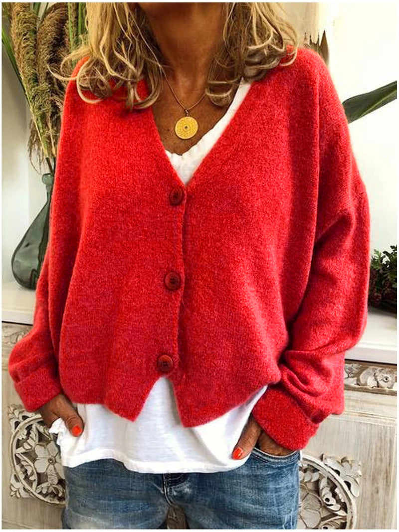 Rialta V-Neck Button Cardigan