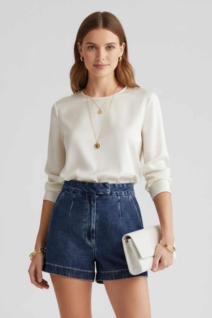 Danielle Tailored Denim Shorts
