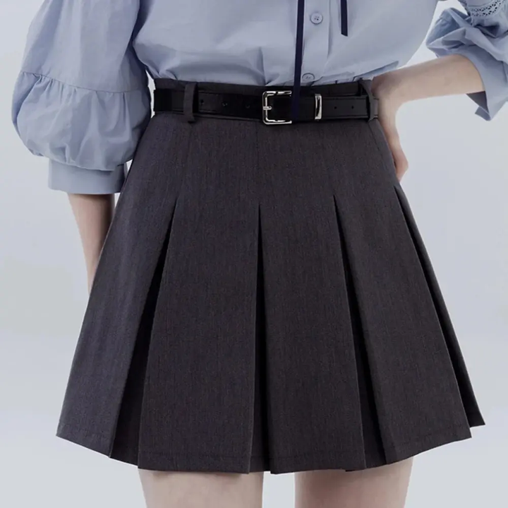Abana Classic High Waist Pleated Mini Skirt