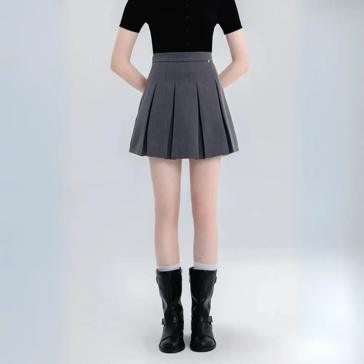 Abana Classic High Waist Pleated Mini Skirt