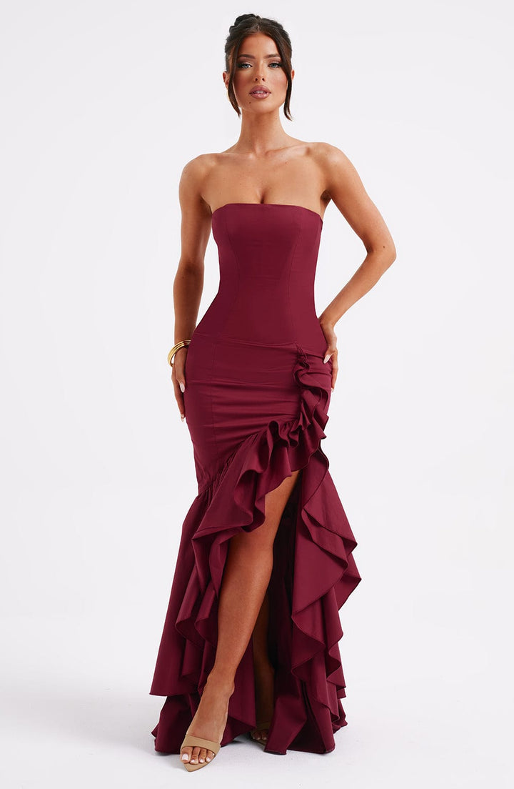 Kylie Ruffle Hem Maxi Dress