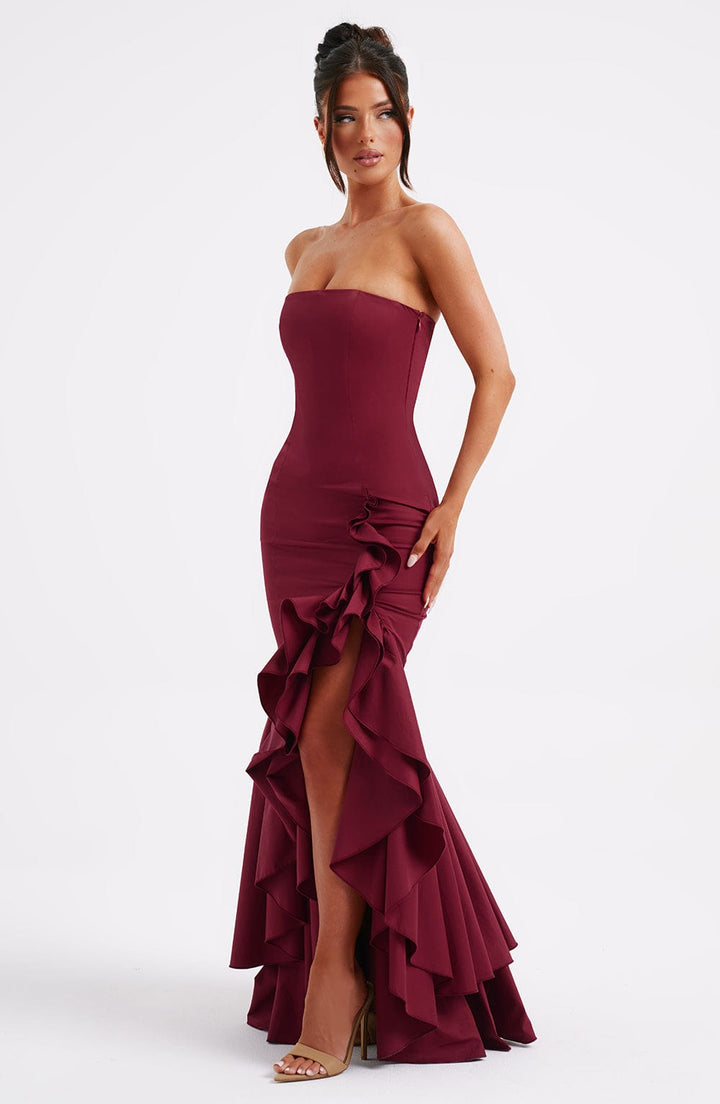 Kylie Ruffle Hem Maxi Dress