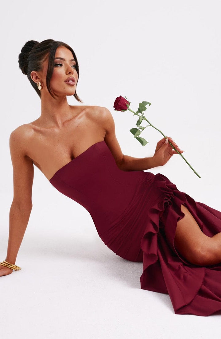 Kylie Ruffle Hem Maxi Dress