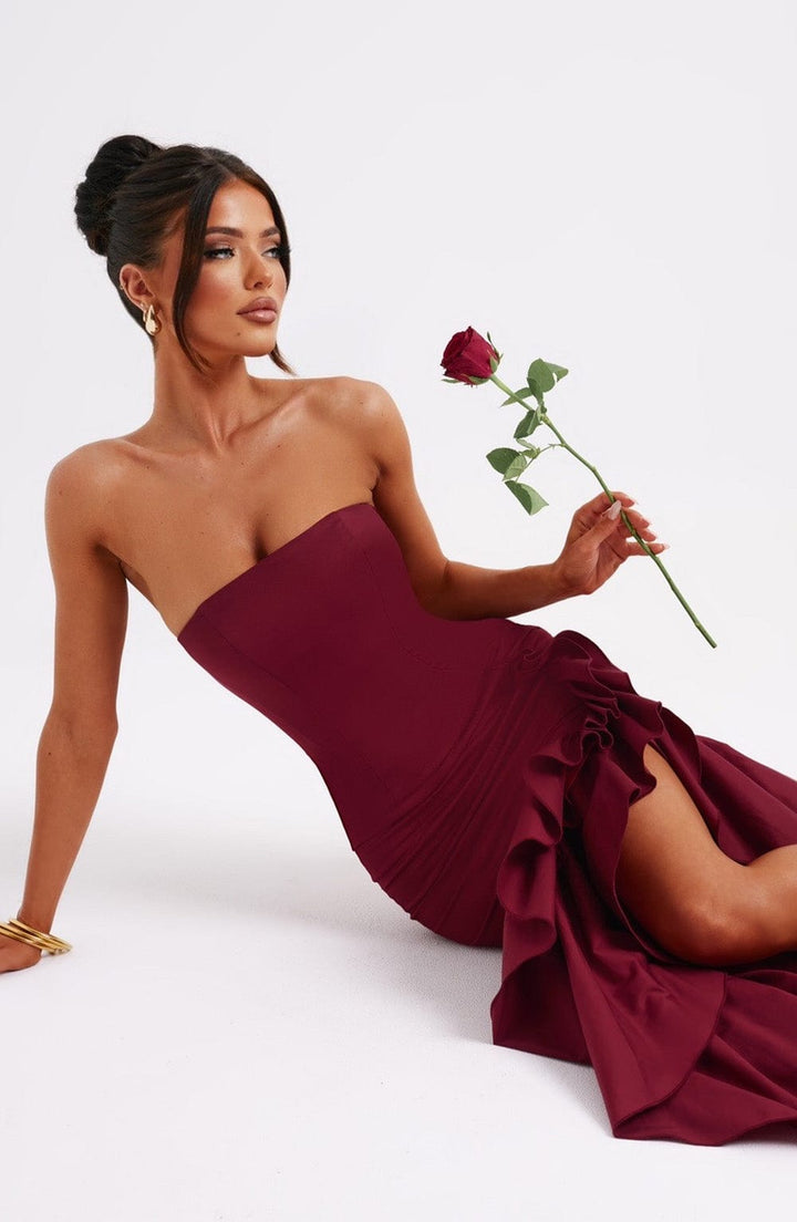 Kylie Ruffle Hem Maxi Dress