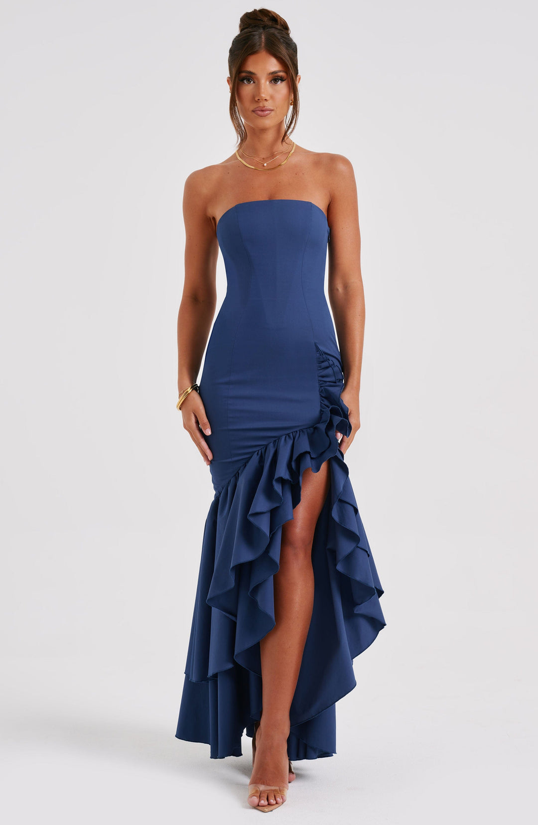 Carla Ruffle Hem Bandeau Maxi Dress