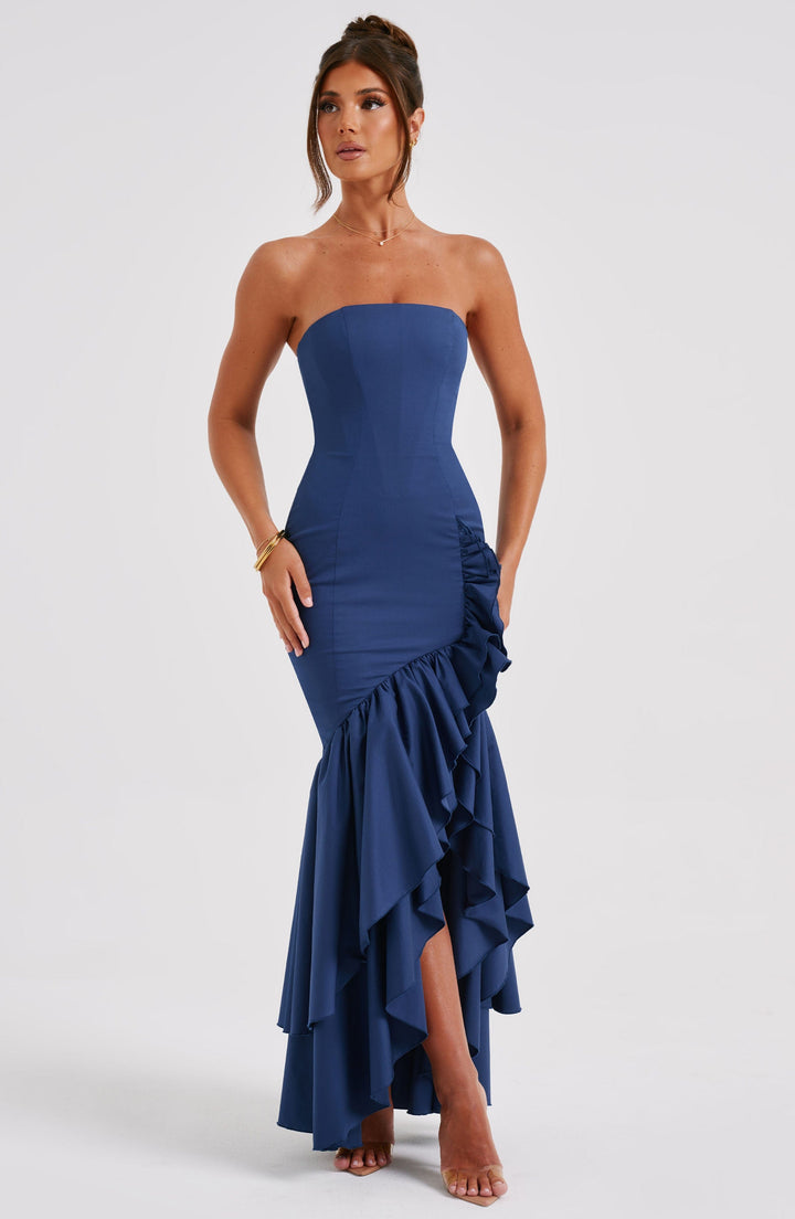 Carla Ruffle Hem Bandeau Maxi Dress