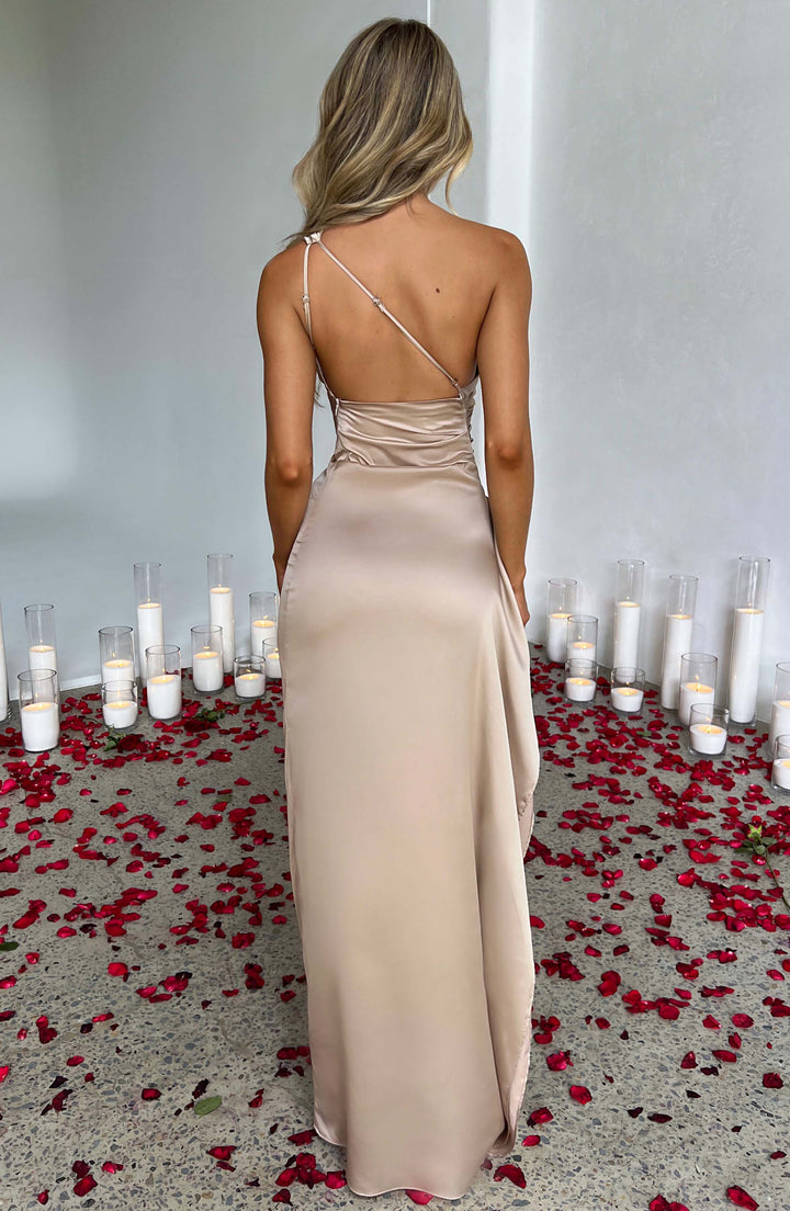 Nori One Shoulder Satin Maxi Dress