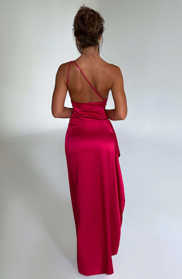Leticia One Shoulder Satin Maxi Dress