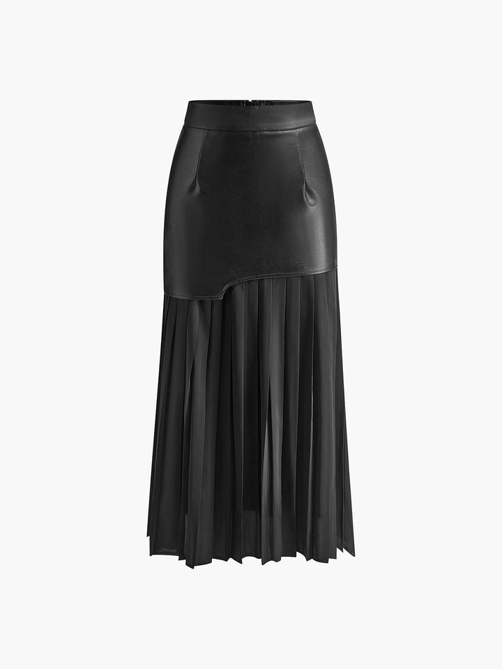 Arya Monochrome Pleated Midi Skirt