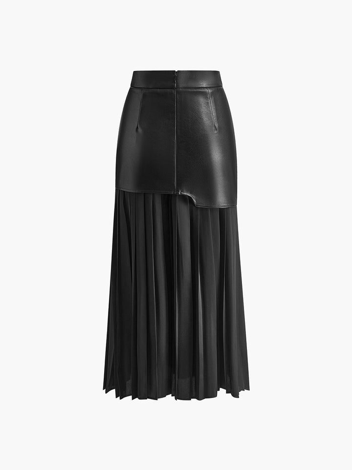 Arya Monochrome Pleated Midi Skirt