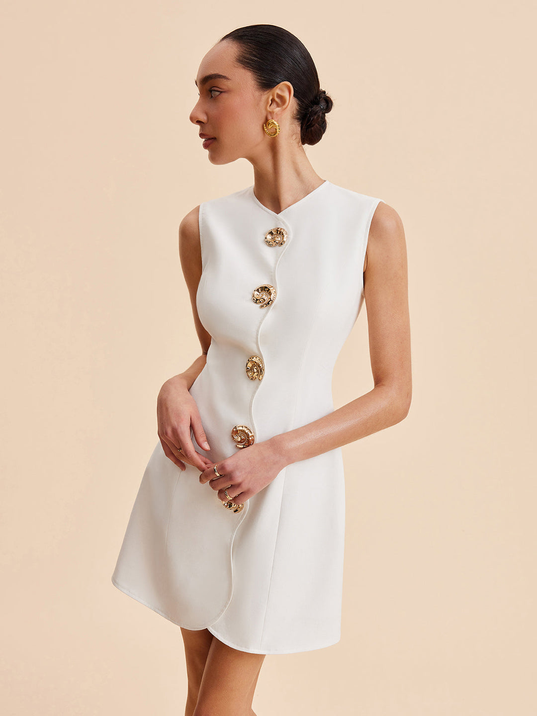 Rosalia Button Mini Dress