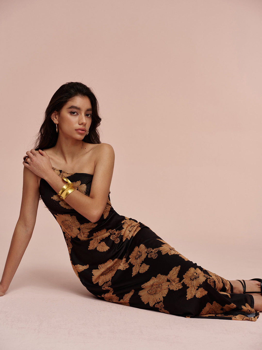 Kiara Floral One-Shoulder Maxi Dress