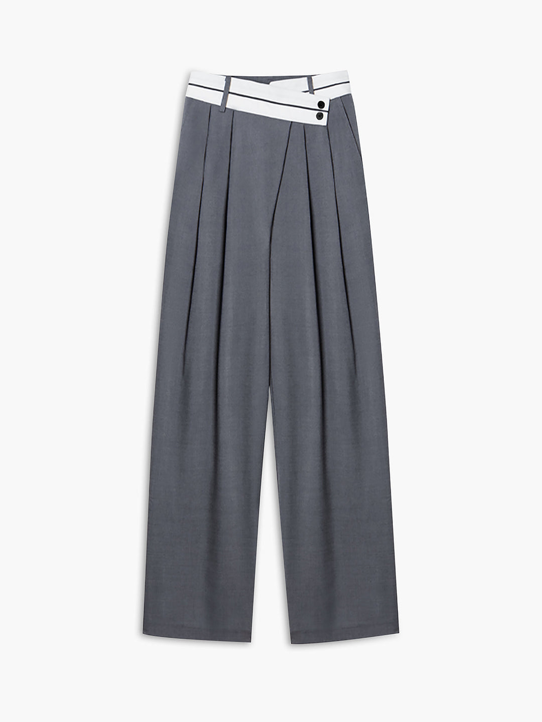 Eloise Contrast Waist Wide-Leg Trousers