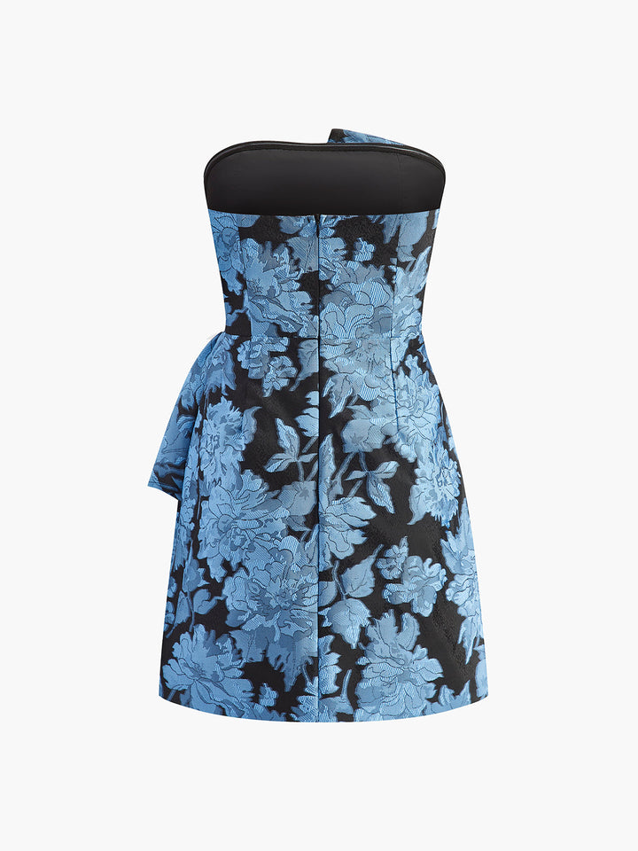 Jasmine Jacquard Bow Mini Dress