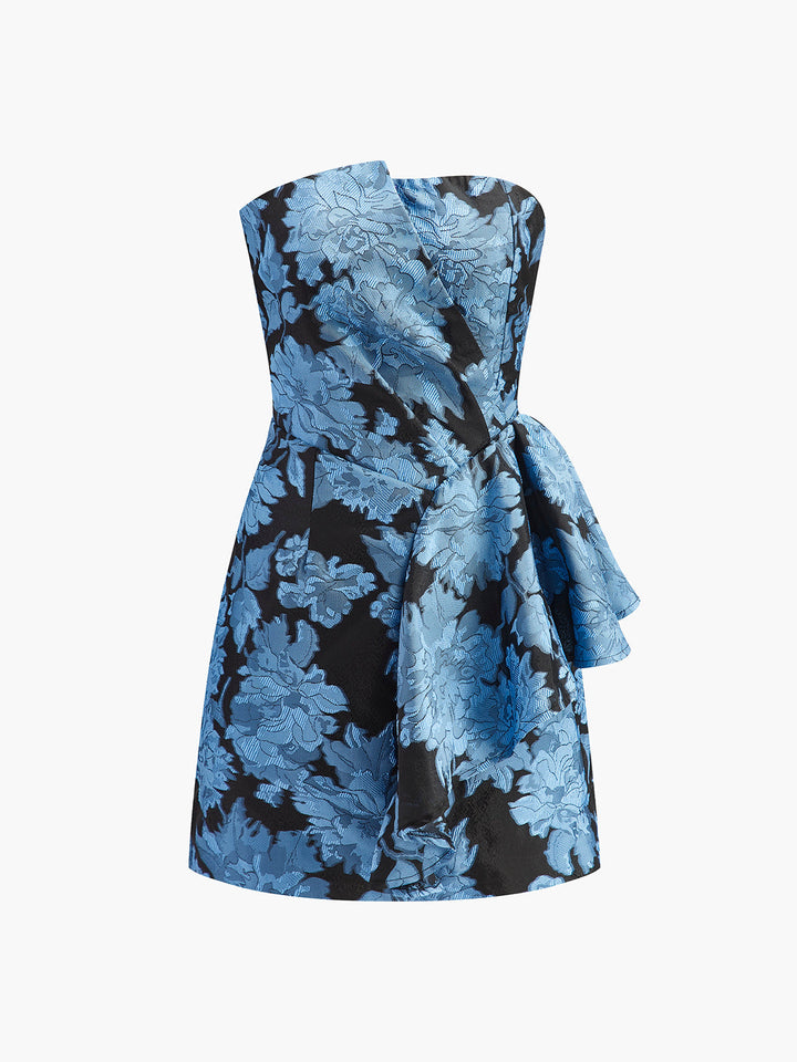 Jasmine Jacquard Bow Mini Dress