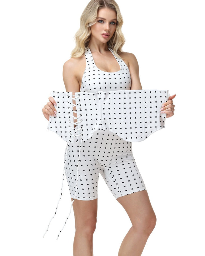 Luz Polka Dot Halter Romper Set