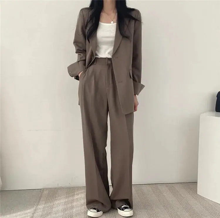 Katherine Essential Tailored Blazer & Wide-Leg Trouser Set