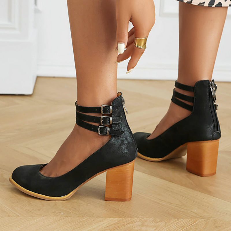 Casilda Aspen Strap Block Heel Booties