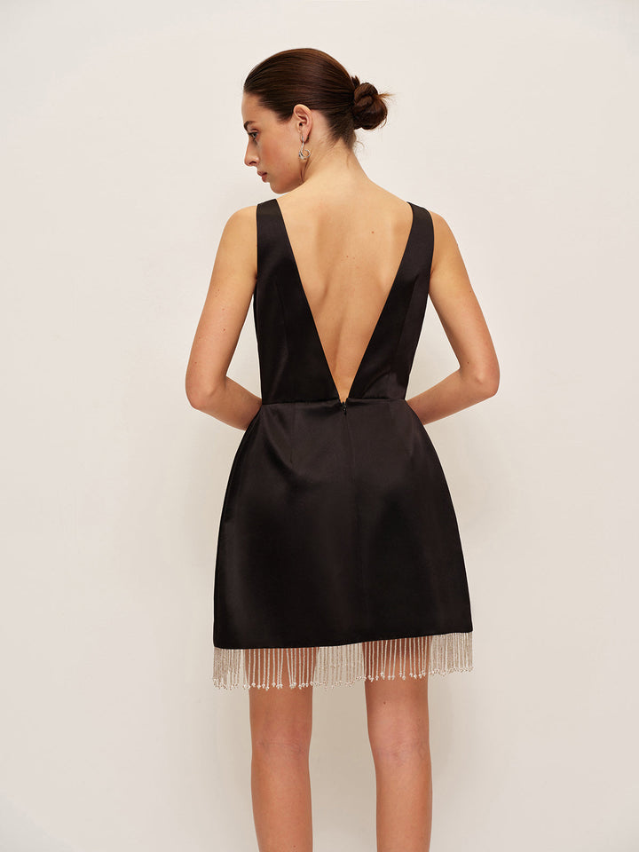Vivian Crystal Fringe Mini Dress