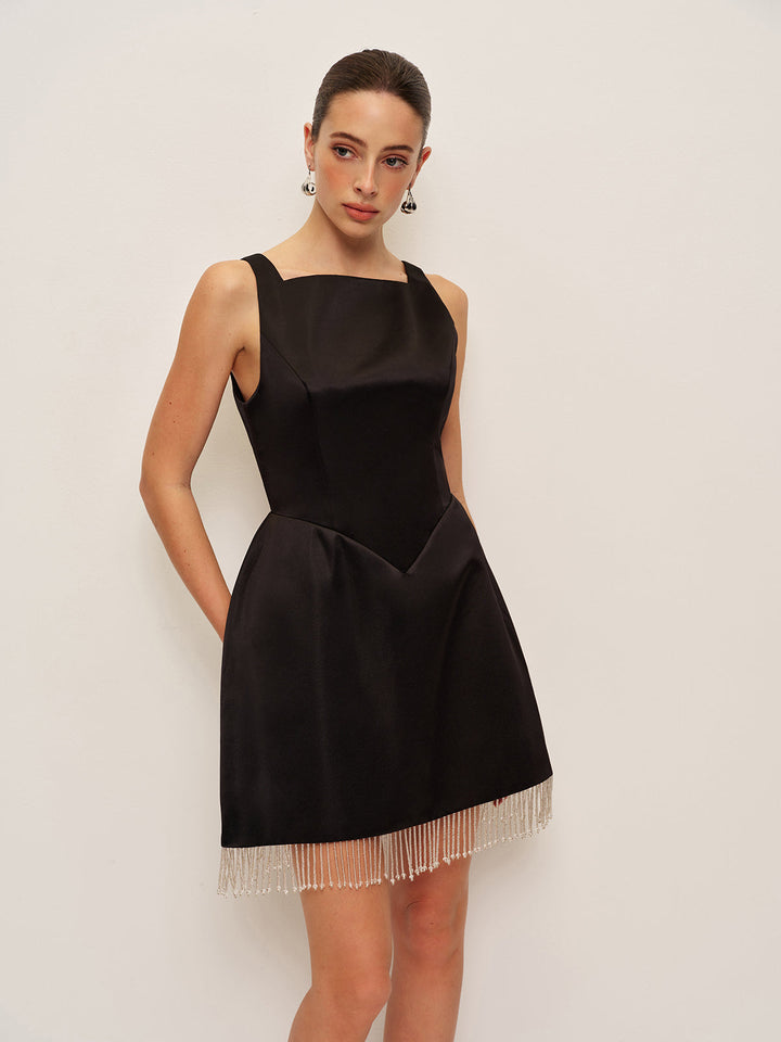 Vivian Crystal Fringe Mini Dress