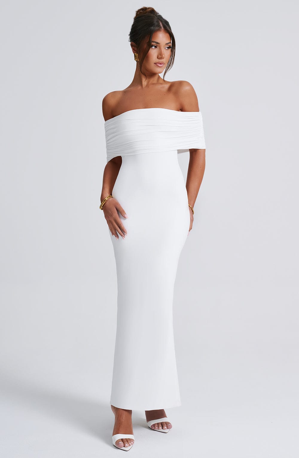 Betty Off Shoulder Open Back Maxi Dress