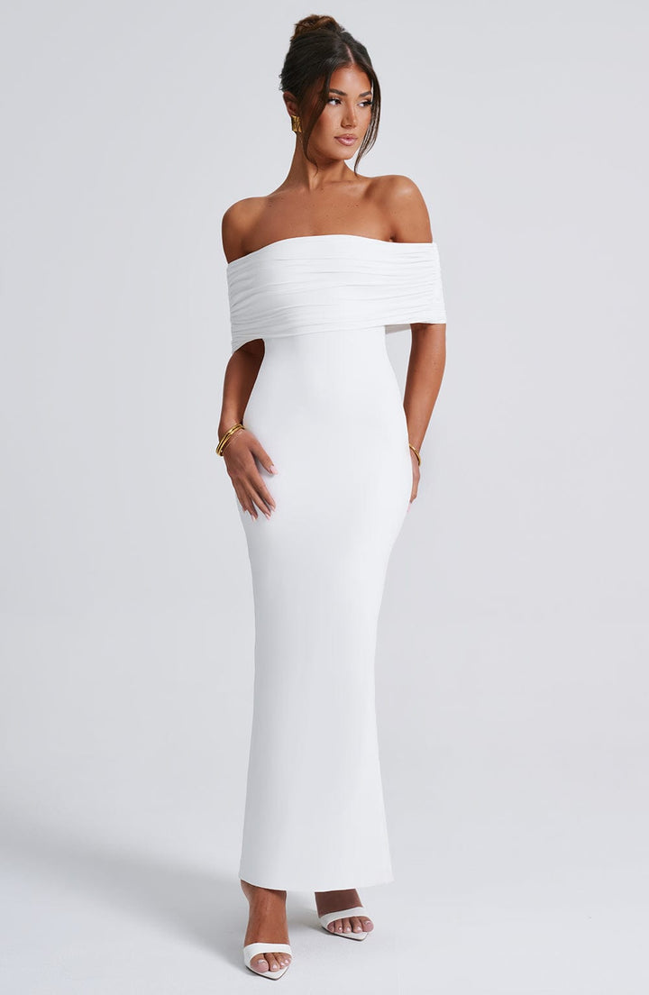 Betty Off Shoulder Open Back Maxi Dress