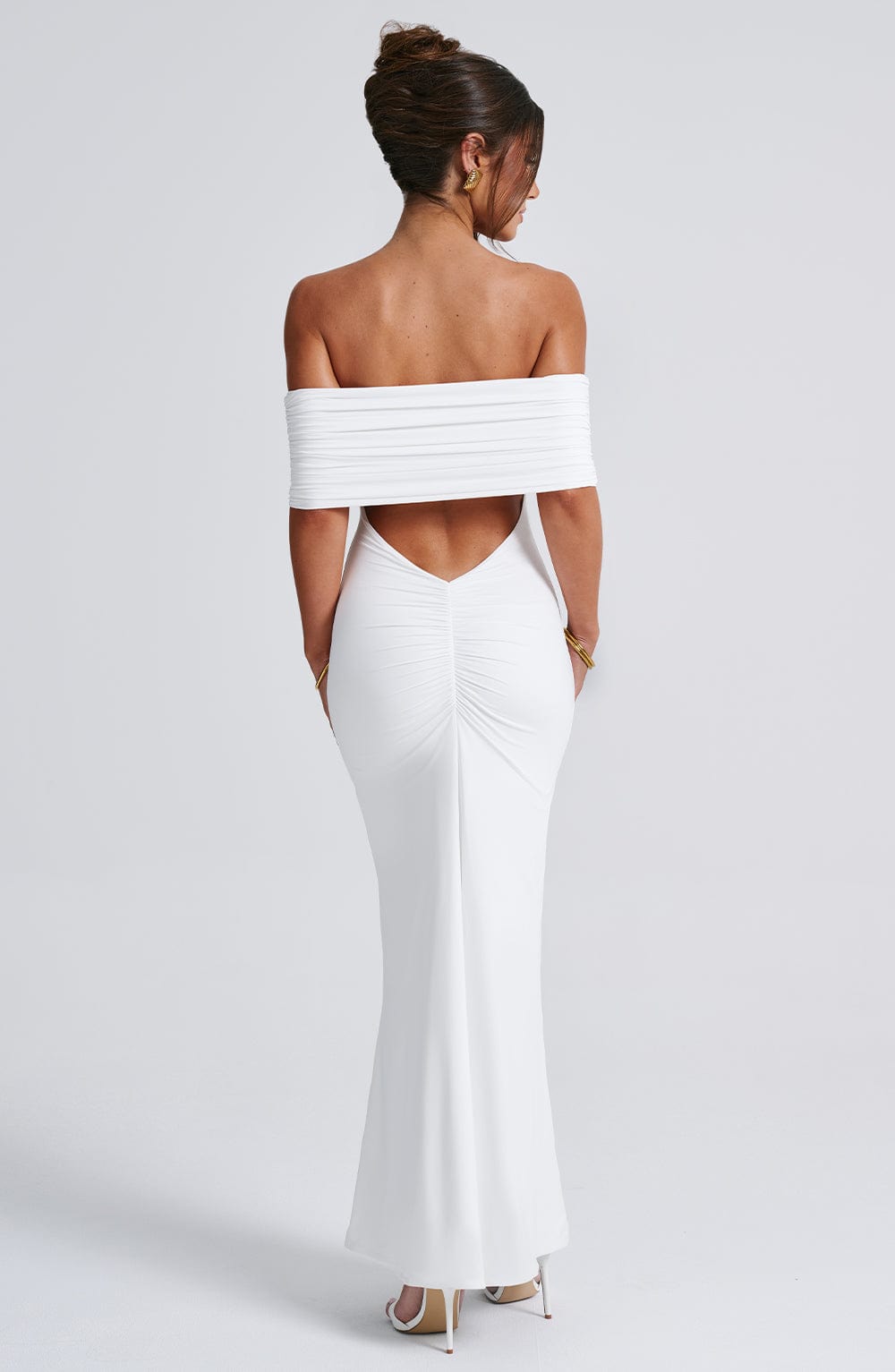 Betty Off Shoulder Open Back Maxi Dress