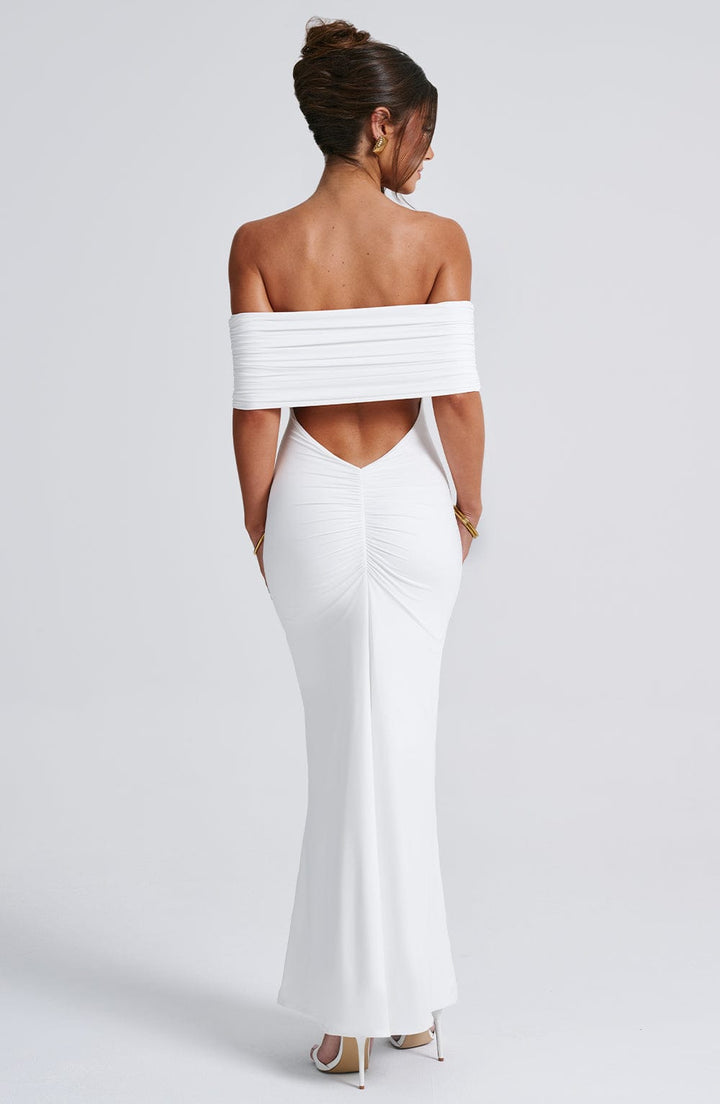 Betty Off Shoulder Open Back Maxi Dress