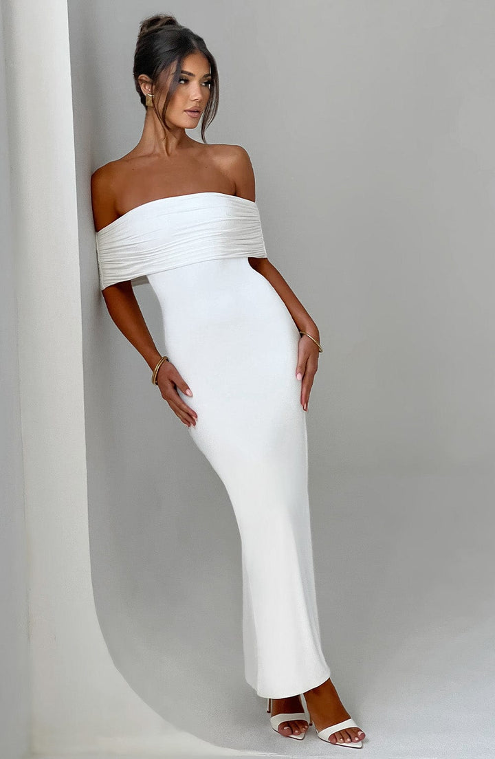 Betty Off Shoulder Open Back Maxi Dress
