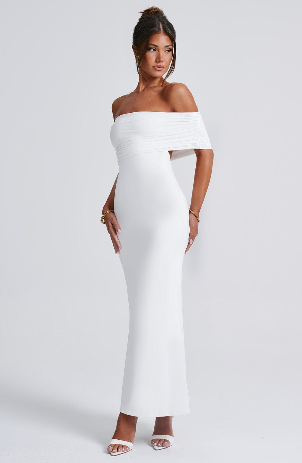 Betty Off Shoulder Open Back Maxi Dress