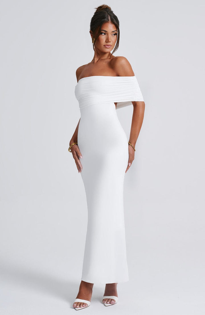 Betty Off Shoulder Open Back Maxi Dress